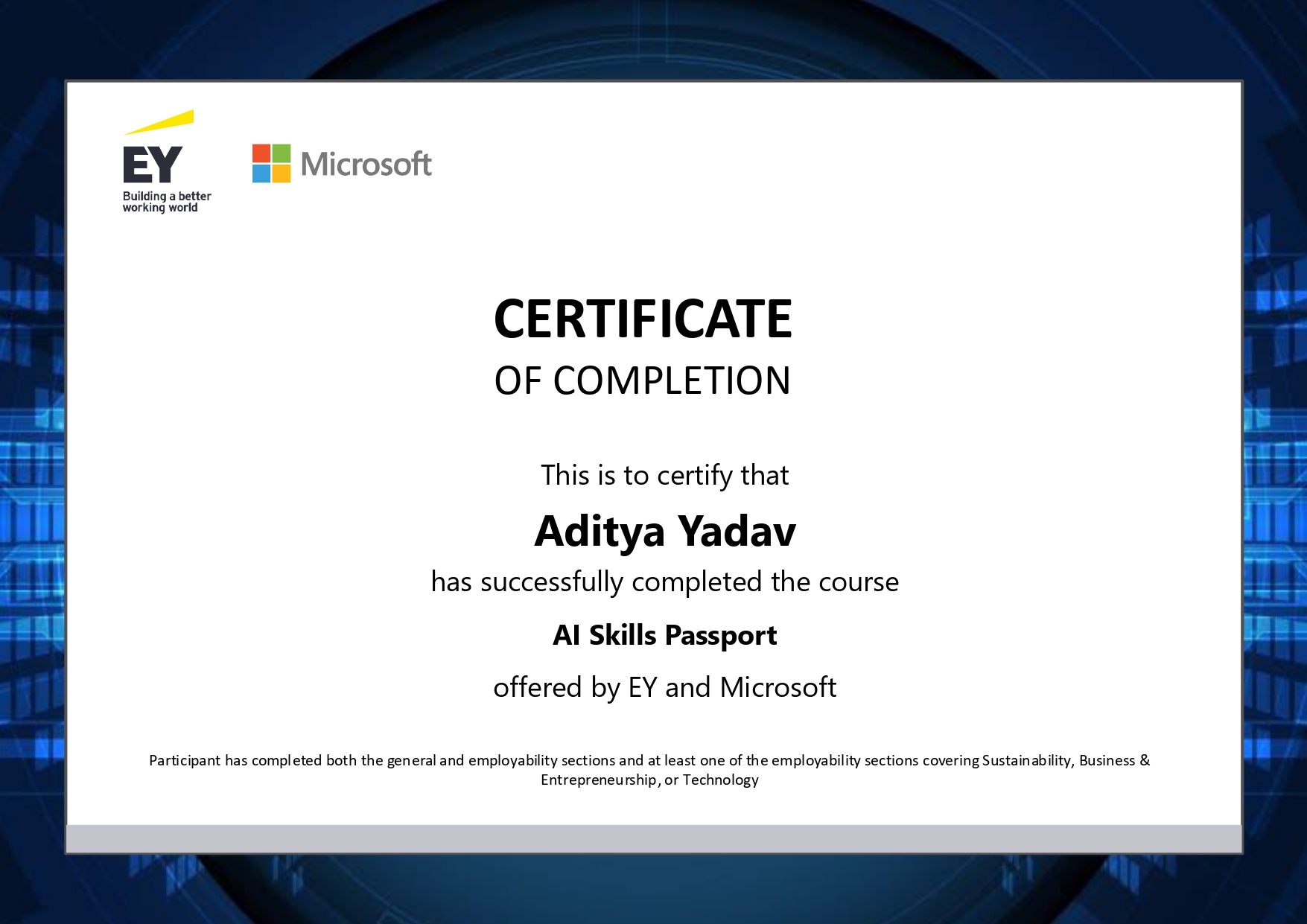 Certificate 1